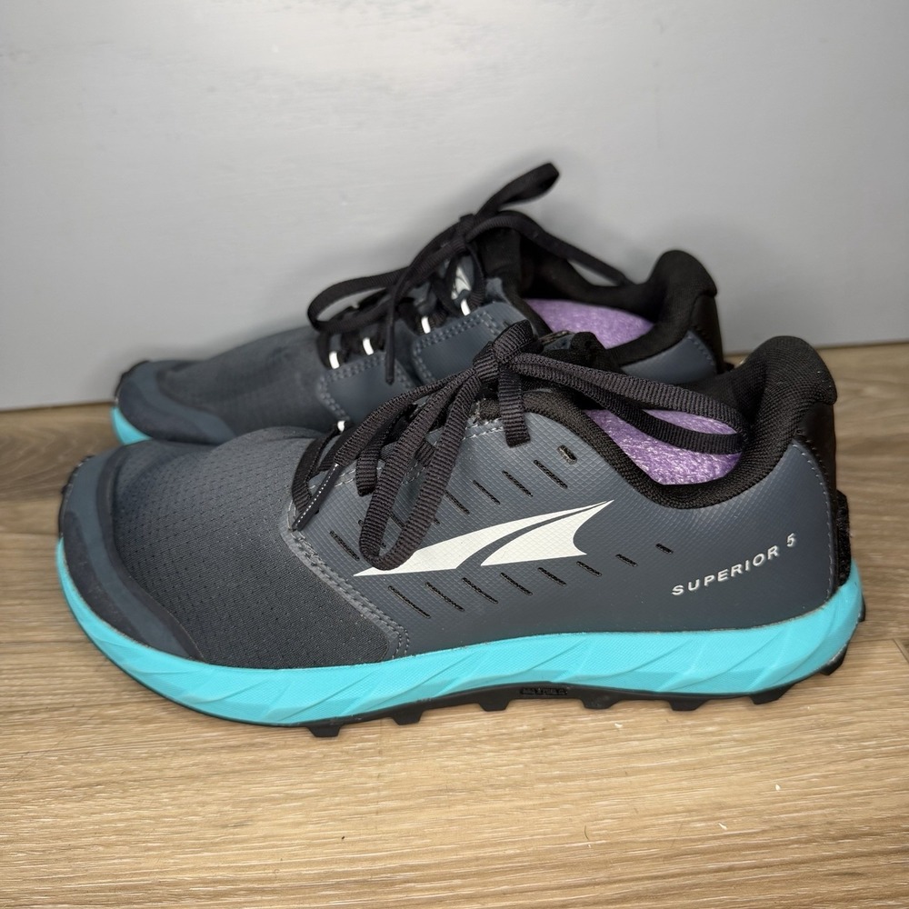 Altra Superior 5 Womens Gray Blue Black Running Shoes Sneaker Size 8 AL0A5483202